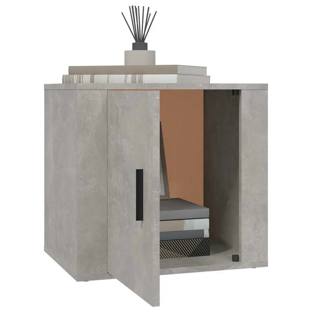 Bedside Cabinet Storage Unit Grey Nightstand Bedroom Furniture