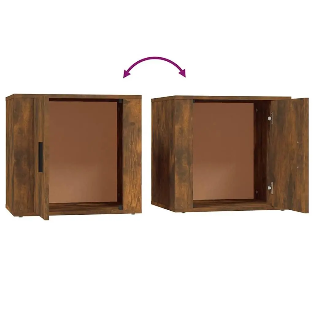 Bedside Cabinets Storage Units 2 Pieces Brown Wood