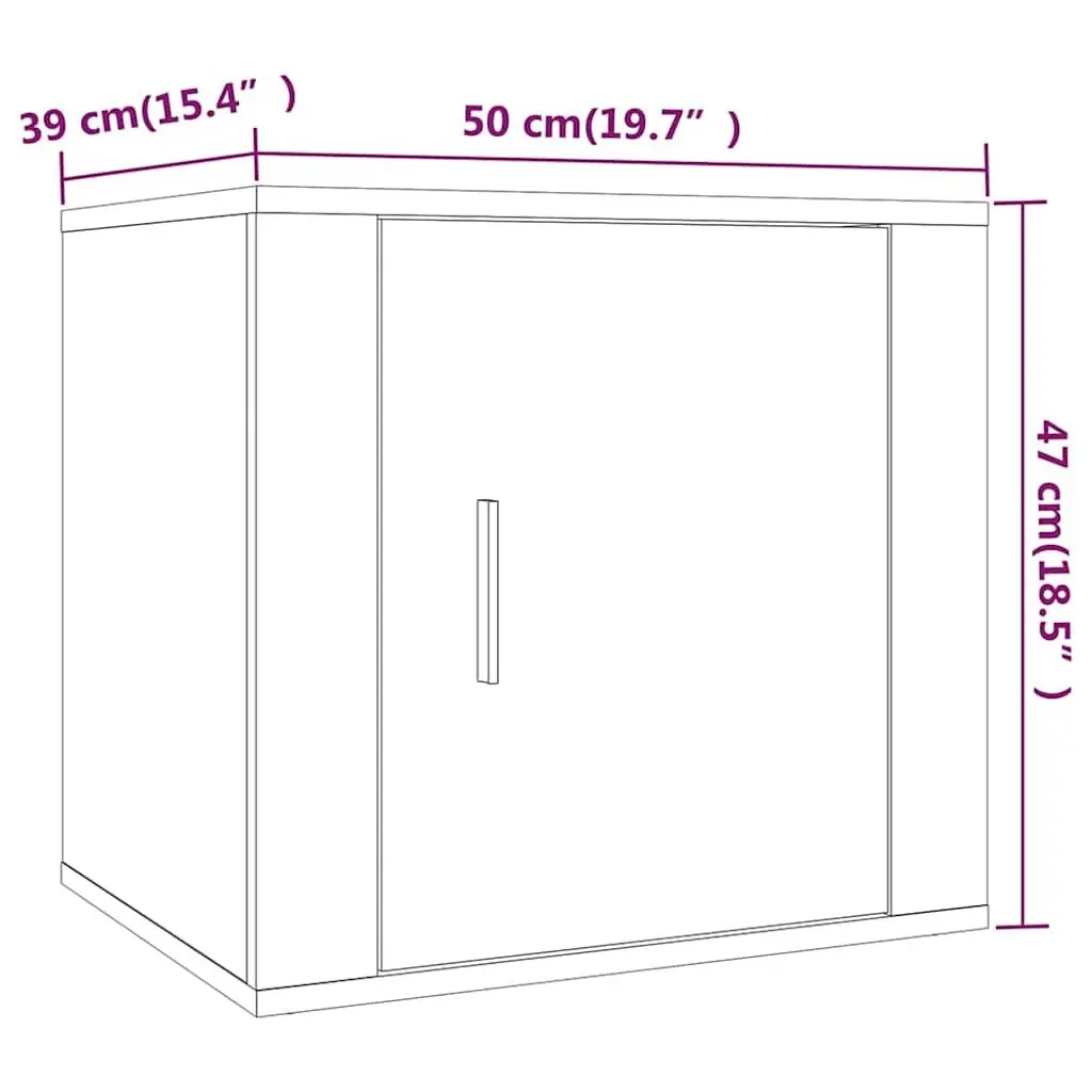 Bedside Cabinets Storage Nightstand 50x39x47cm Grey 2 pcs
