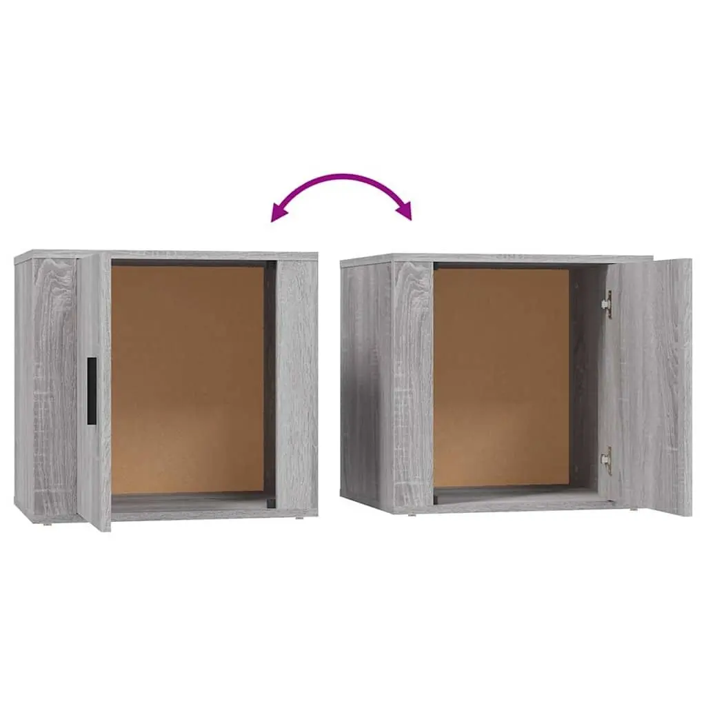 Bedside Cabinets Storage Nightstand 50x39x47cm Grey 2 pcs