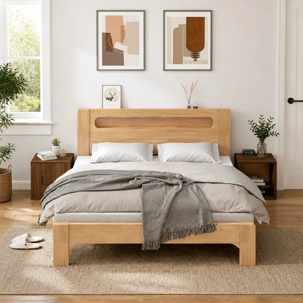 Bedside Cabinets Storage Furniture 50 x 39 x 47 cm Brown Oak 2 Piece