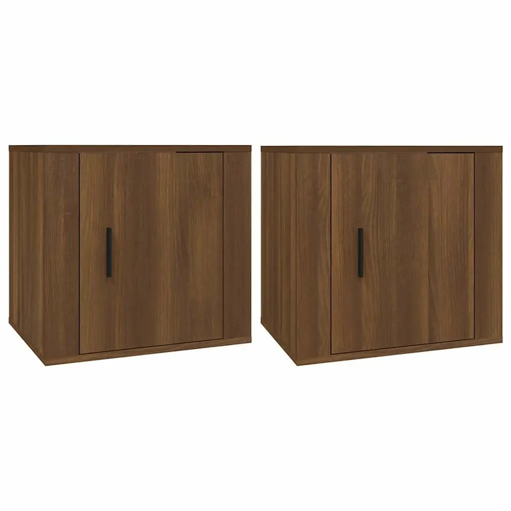 Bedside Cabinets Storage Furniture 50 x 39 x 47 cm Brown Oak 2 Piece