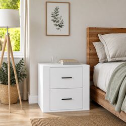 Practical White Bedside Cabinet for Easy Access