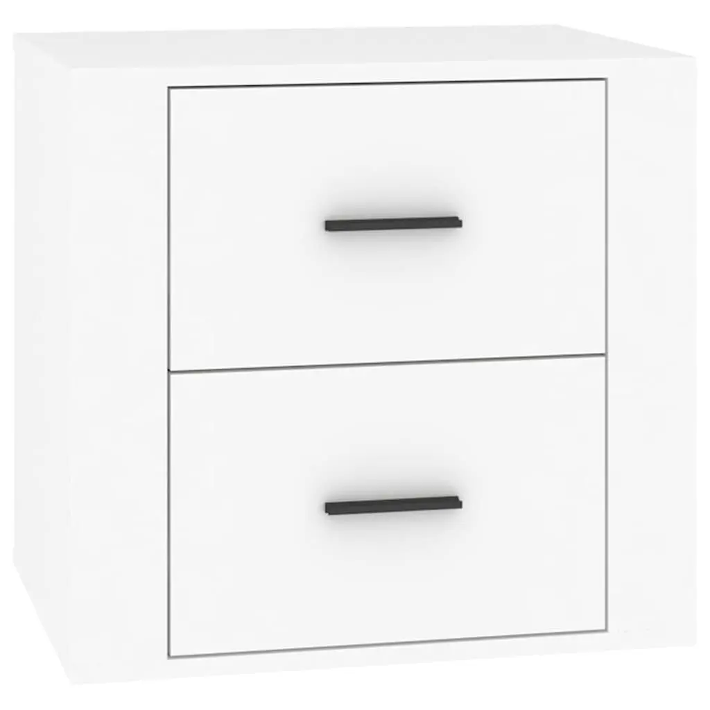 Bedside Table White Storage Nightstand Organizer Compact Size
