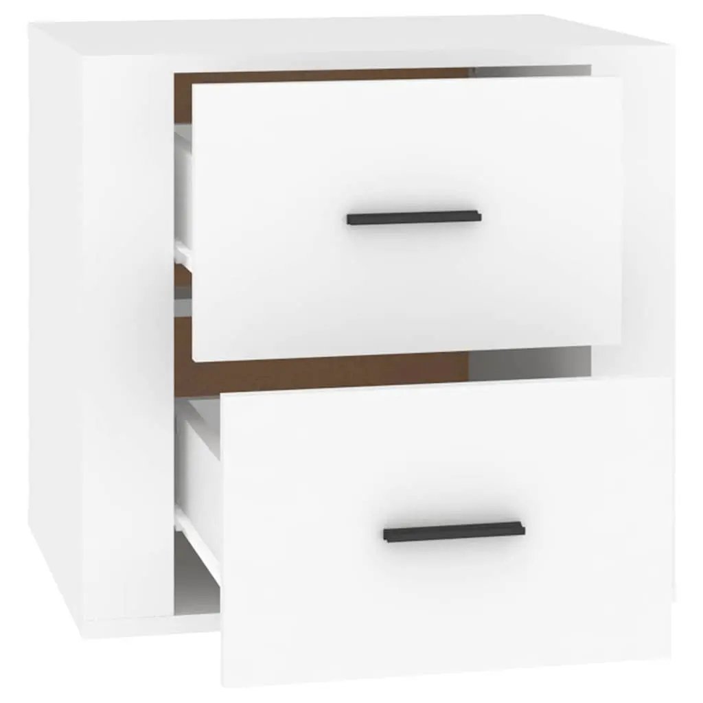 Bedside Table White Storage Nightstand Organizer Compact Size