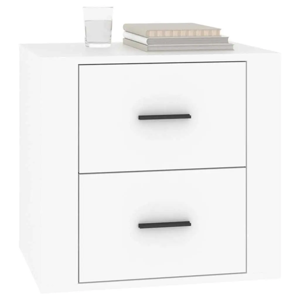 Bedside Table White Storage Nightstand Organizer Compact Size