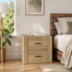 Warm Wooden Nightstand with Practical Storage