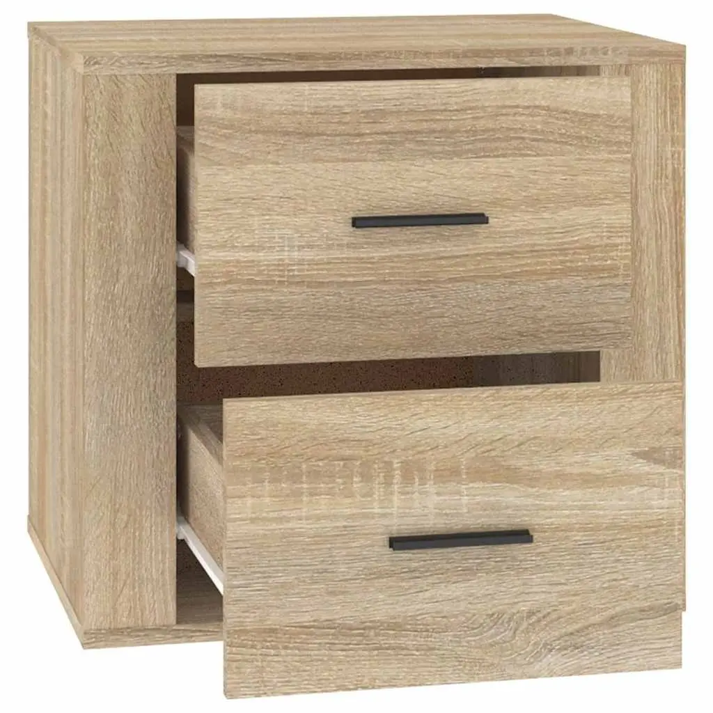 Bedside Cabinet Storage Brown Wooden Nightstand 50x39x47cm