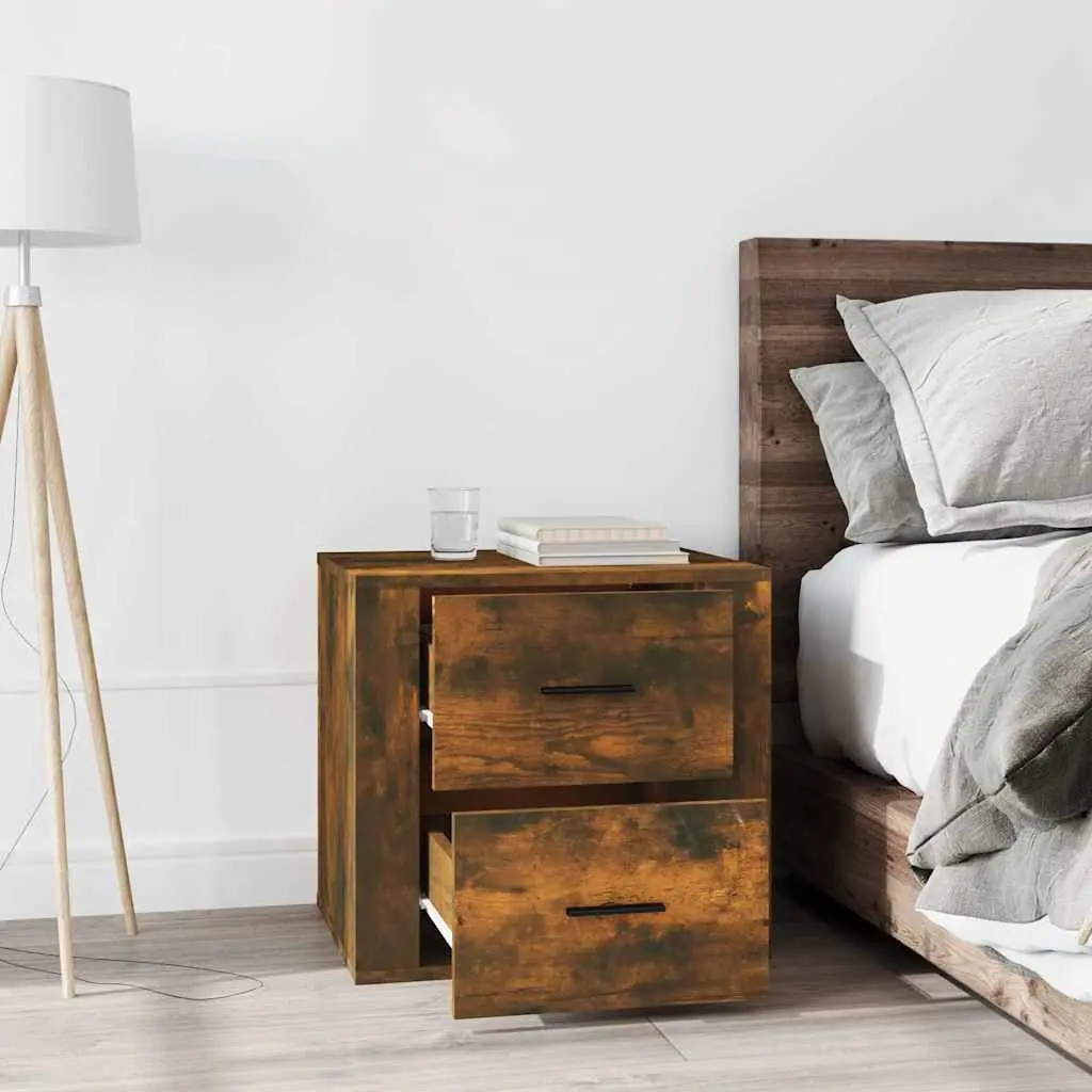 Bedside Table Storage Organiser Brown Engineered Wood 50 x 39 x 47 cm