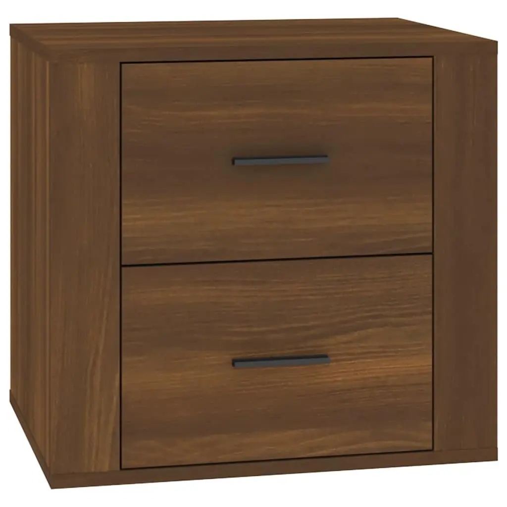 Bedside Cabinet Brown Oak Storage Organizer 50 x 39 x 47 cm