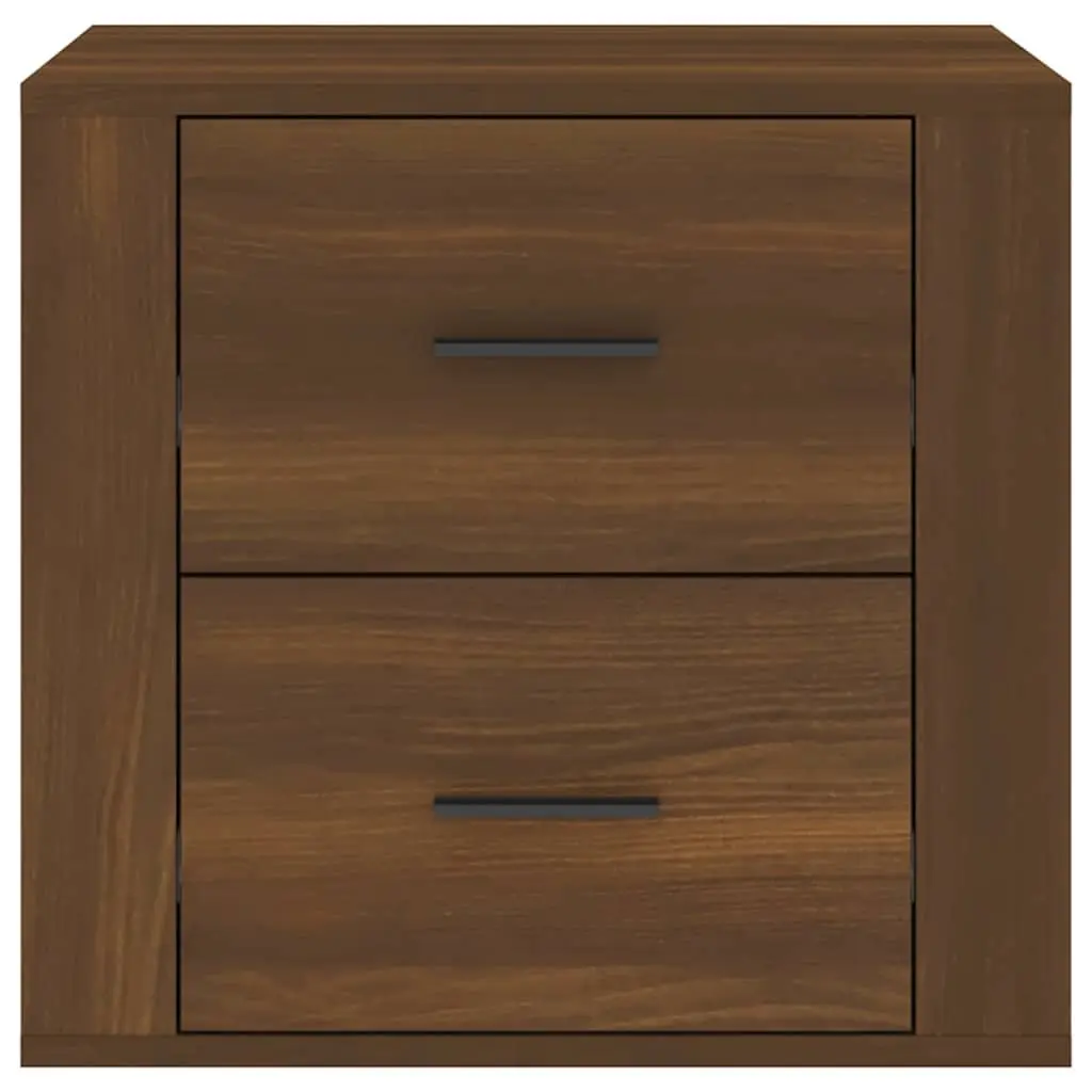 Bedside Cabinet Brown Oak Storage Organizer 50 x 39 x 47 cm