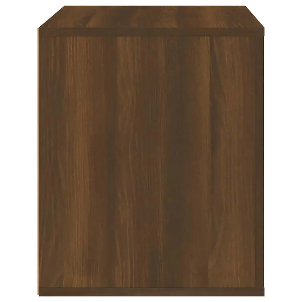 Bedside Cabinet Brown Oak Storage Organizer 50 x 39 x 47 cm