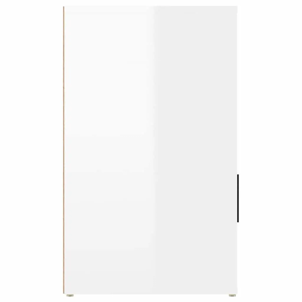 Bedside Cabinet High Gloss White 50x36x60 cm Nightstand Side Table with Drawer