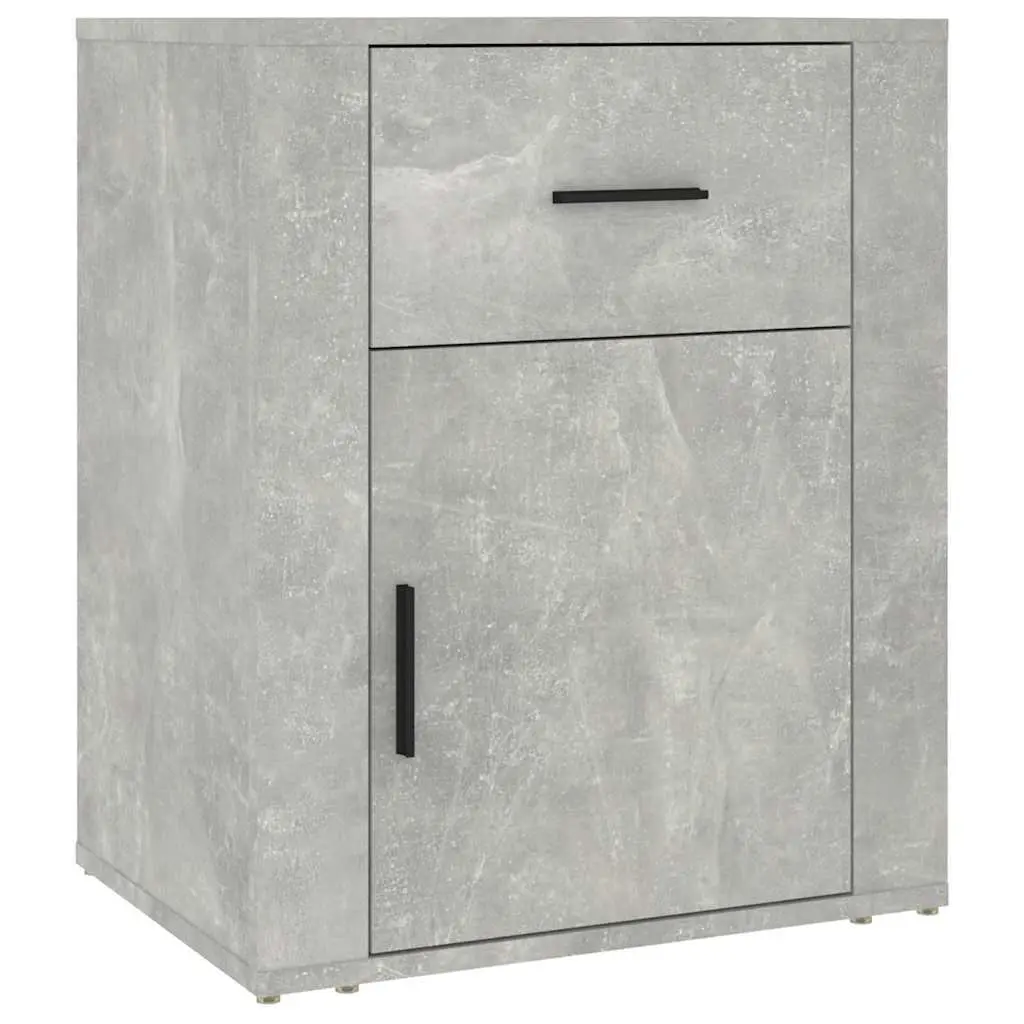 Bedside Cabinet Grey Nightstand Storage Drawer Compartment 50x36x60 cm