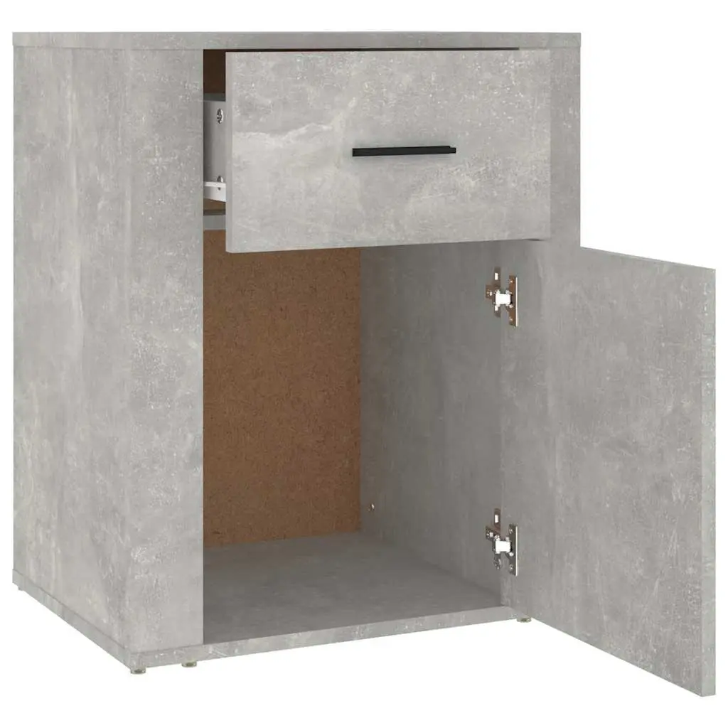 Bedside Cabinet Grey Nightstand Storage Drawer Compartment 50x36x60 cm