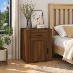 Reliable Brown Oak Bedside Cabinet with Practical Design