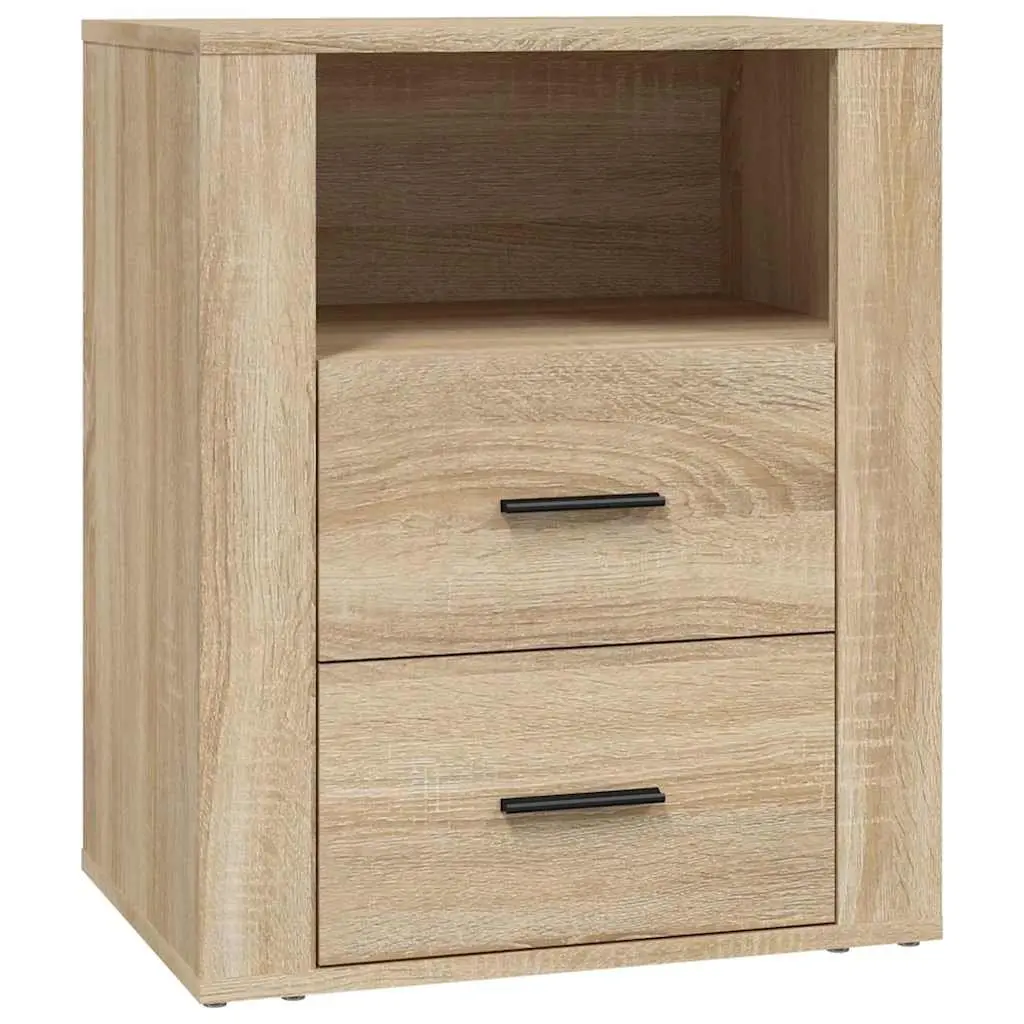 Bedside Cabinet Nightstand Storage 50x36x60cm Brown Engineered Wood