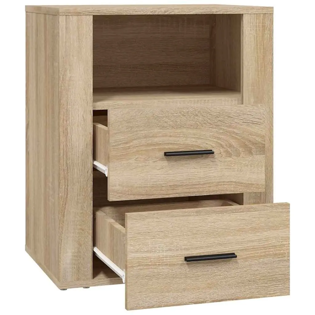 Bedside Cabinet Nightstand Storage 50x36x60cm Brown Engineered Wood
