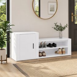 White Shoe Cabinet with Ample Storage Space