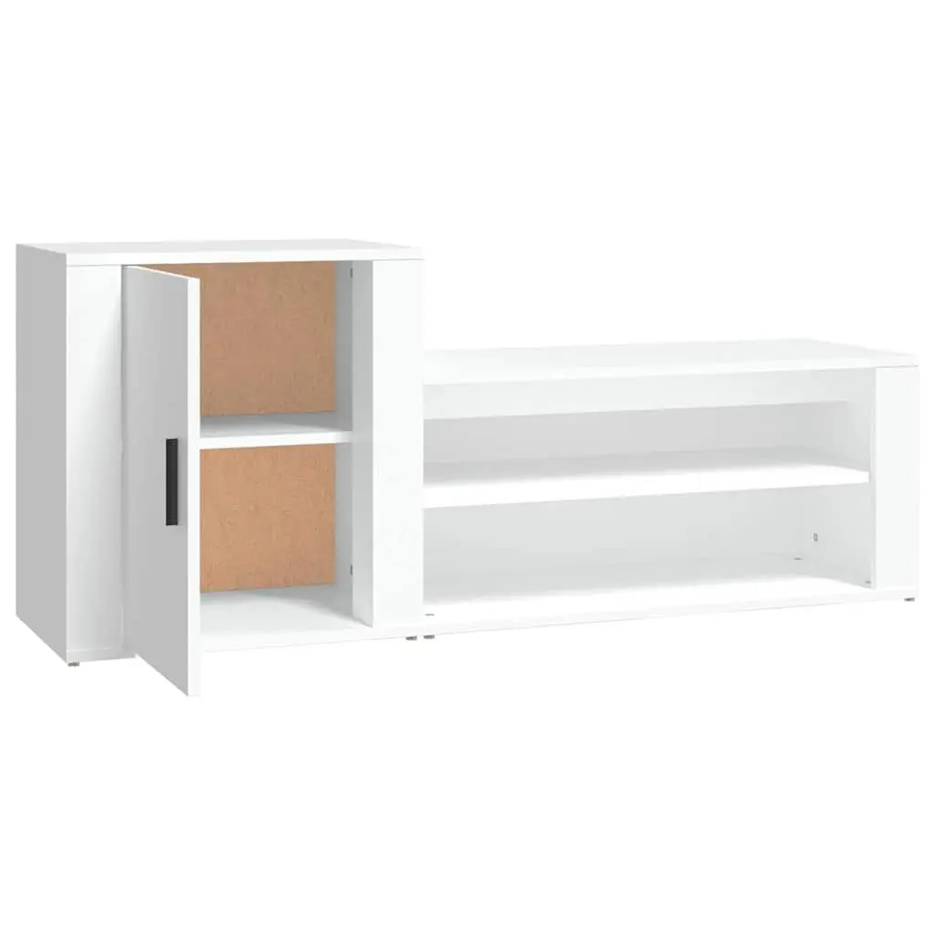 Shoe Cabinet Storage Organiser 2 Compartments 130cm White