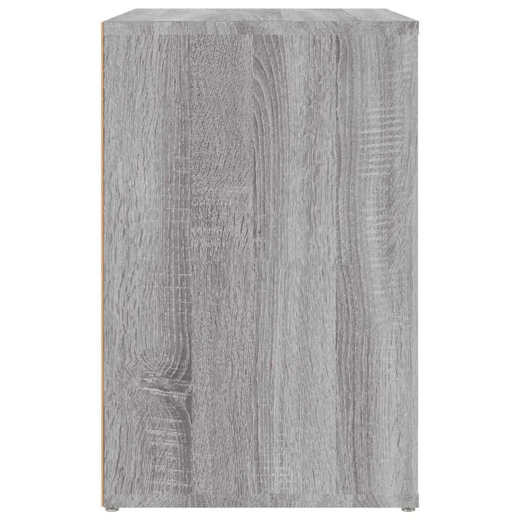 Shoe Cabinet Grey Engineered Wood 2 Compartments Storage Organiser