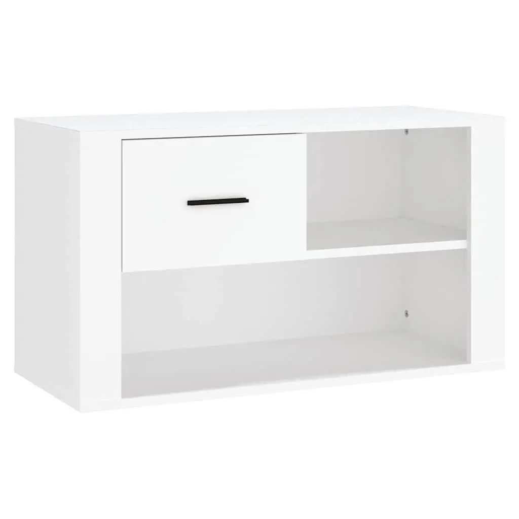 Shoe Cabinet Storage Organiser 80x35x45 cm White Engineered Wood