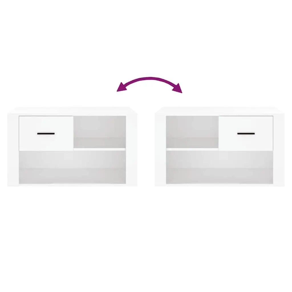 Shoe Cabinet Storage Organiser 80x35x45 cm White Engineered Wood