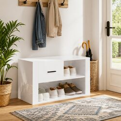 Versatile High Gloss White Shoe Cabinet for Organizing Shoes
