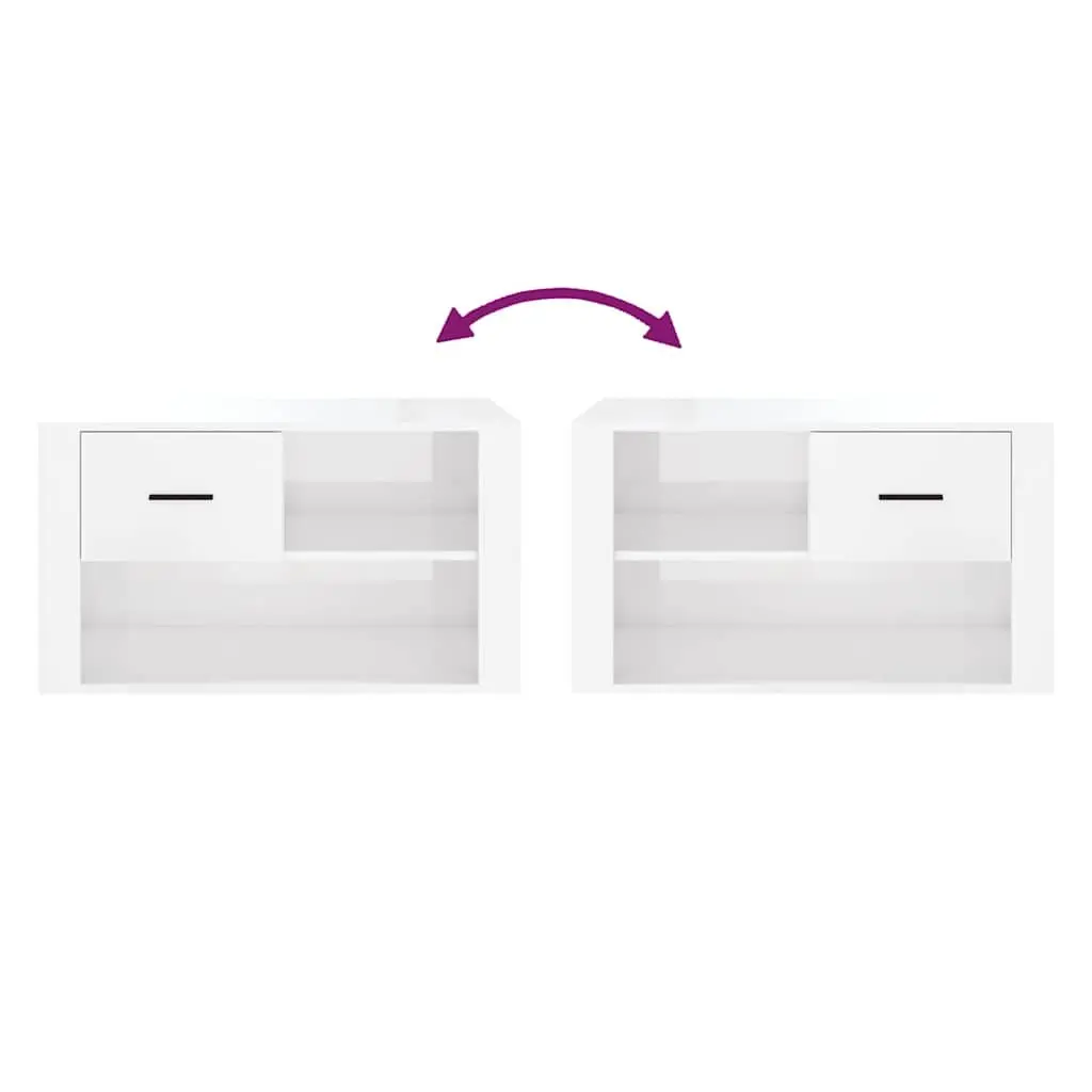 Shoe Cabinet Storage Organiser 80x35x45 cm High Gloss White Engineered Wood