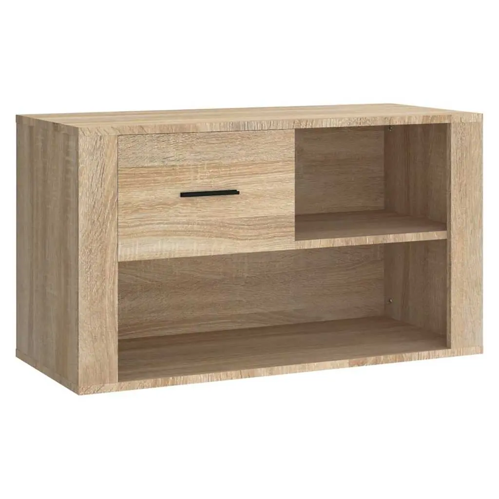 Shoe Cabinet Storage Organiser 80x35x45 cm Beige Engineered Wood 2 Compartments