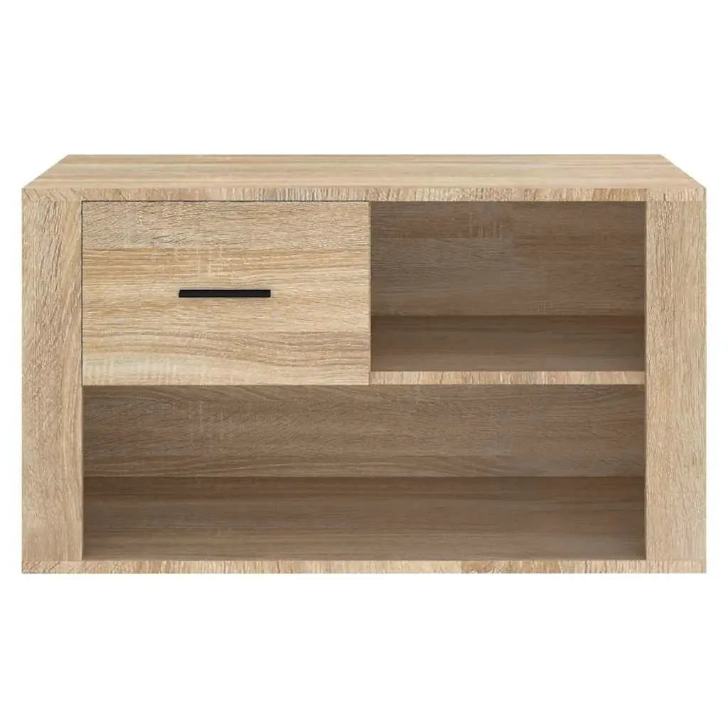 Shoe Cabinet Storage Organiser 80x35x45 cm Beige Engineered Wood 2 Compartments