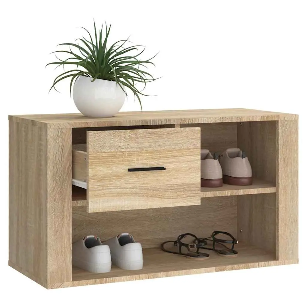 Shoe Cabinet Storage Organiser 80x35x45 cm Beige Engineered Wood 2 Compartments