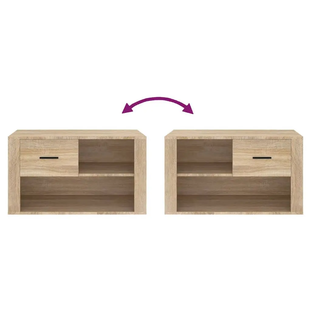 Shoe Cabinet Storage Organiser 80x35x45 cm Beige Engineered Wood 2 Compartments