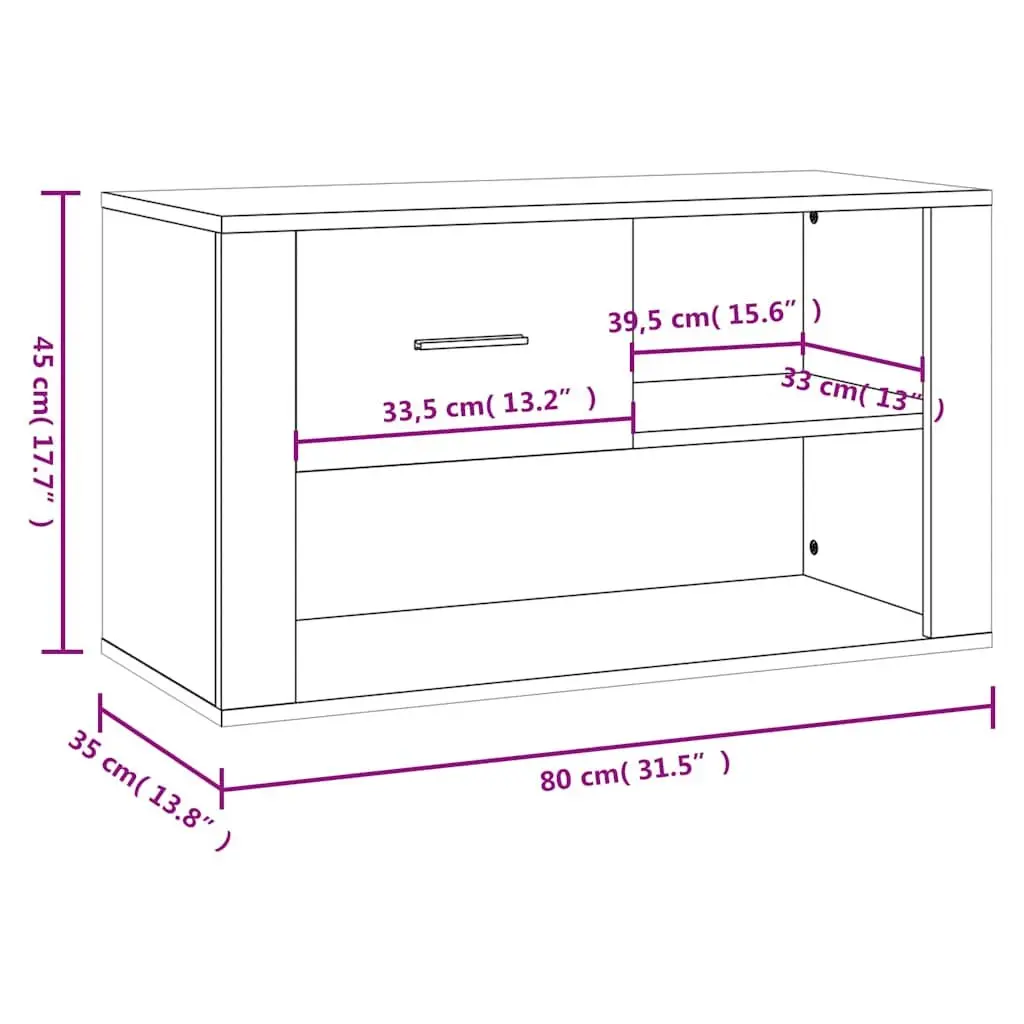 Shoe Cabinet Storage Organiser 80x35x45 cm Beige Engineered Wood 2 Compartments