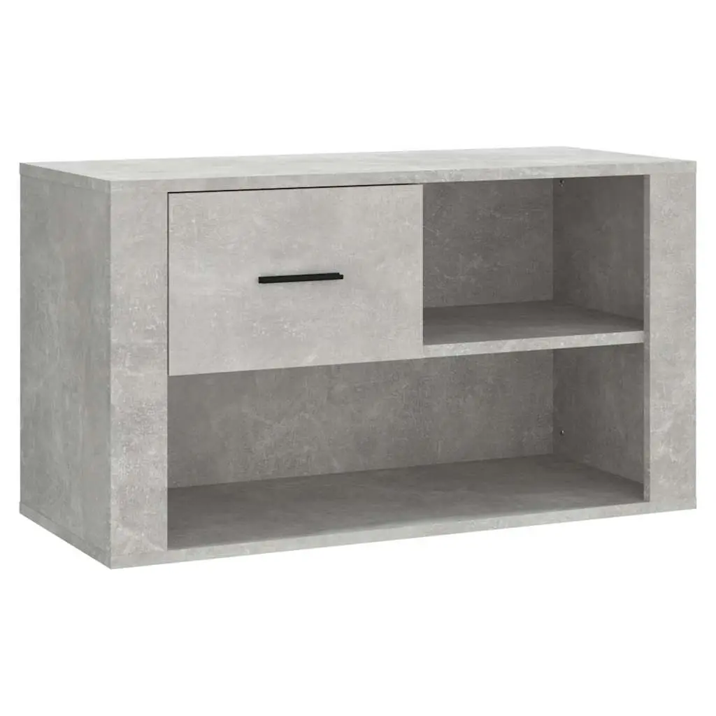 Shoe Cabinet Grey Storage Organiser 2 Compartments Engineered Wood