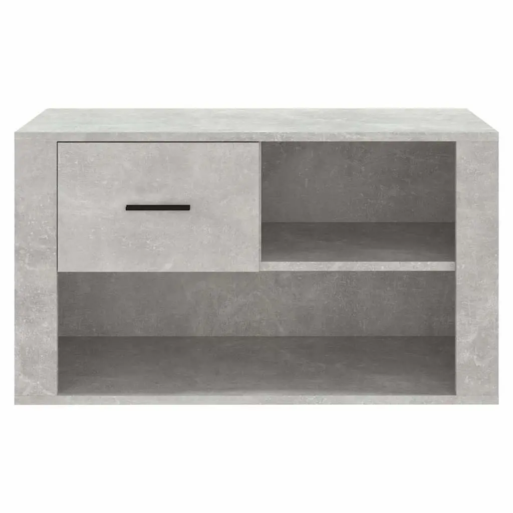 Shoe Cabinet Grey Storage Organiser 2 Compartments Engineered Wood
