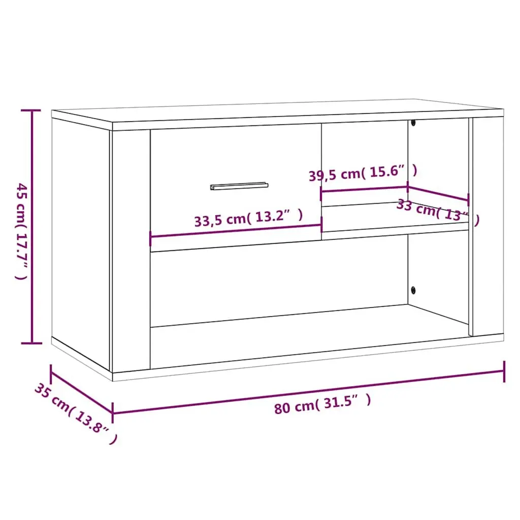 Shoe Cabinet Storage Organiser 80x35x45cm Brown Engineered Wood Compartments
