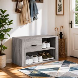 Reliable Grey Shoe Cabinet with Ample Storage Space