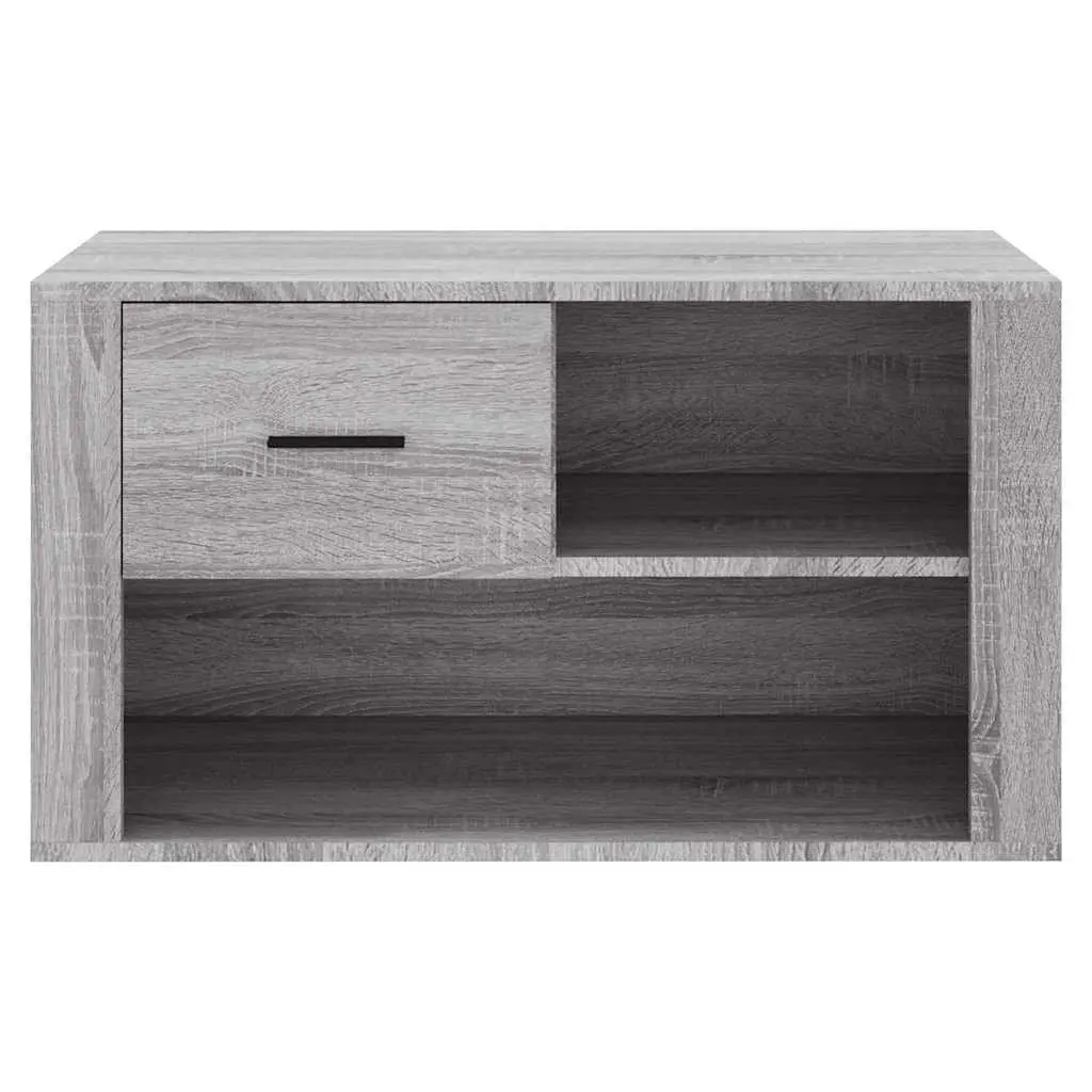 Grey Engineered Wood Shoe Storage Cabinet Organiser 80x35x45cm for Hallway Furniture