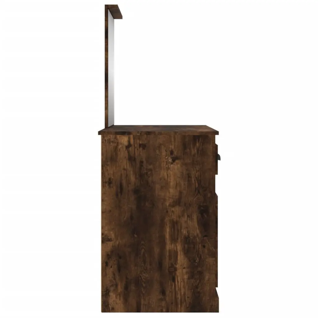 Dressing Table Makeup Desk with Mirror Brown Engineered Wood 90 x 50 x 132.5 cm