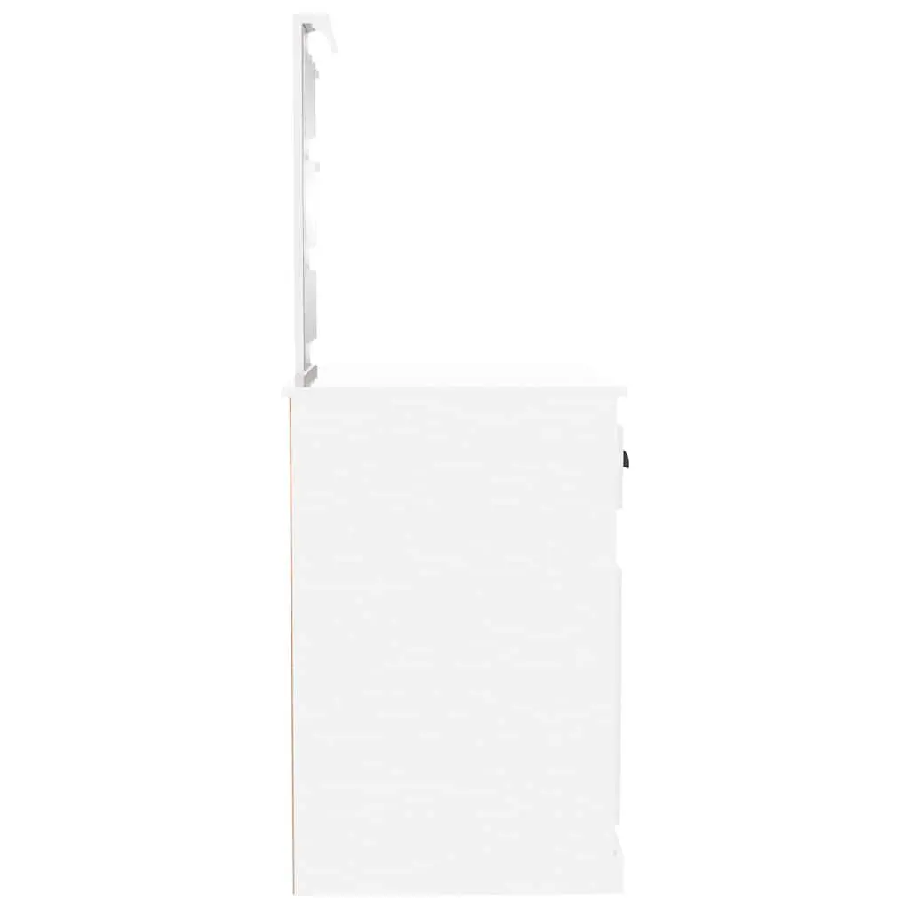 Dressing Table LED Mirror Makeup Desk 90x50x1325cm White High Gloss