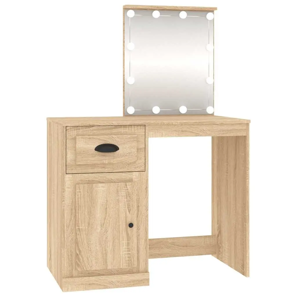 Dressing Table with LED Mirror and Storage Options