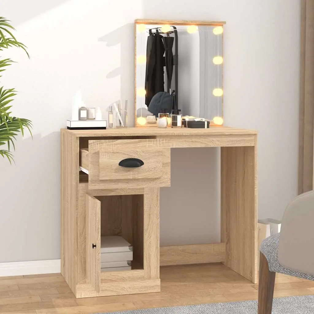 Dressing Table with LED Mirror and Storage Options