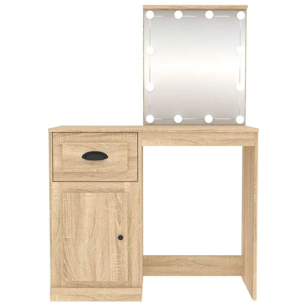Dressing Table with LED Mirror and Storage Options