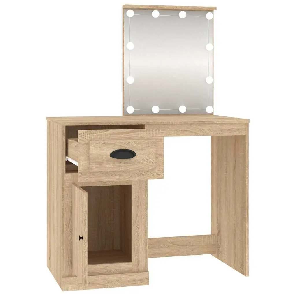 Dressing Table with LED Mirror and Storage Options