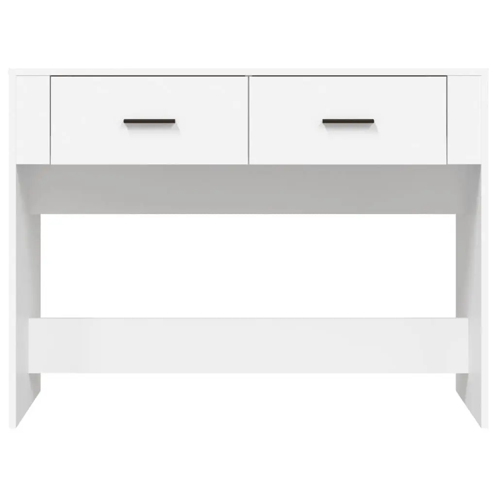 White Console Table with Storage Drawers