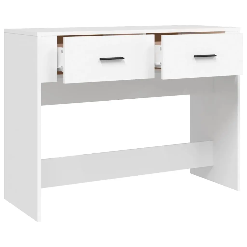 White Console Table with Storage Drawers