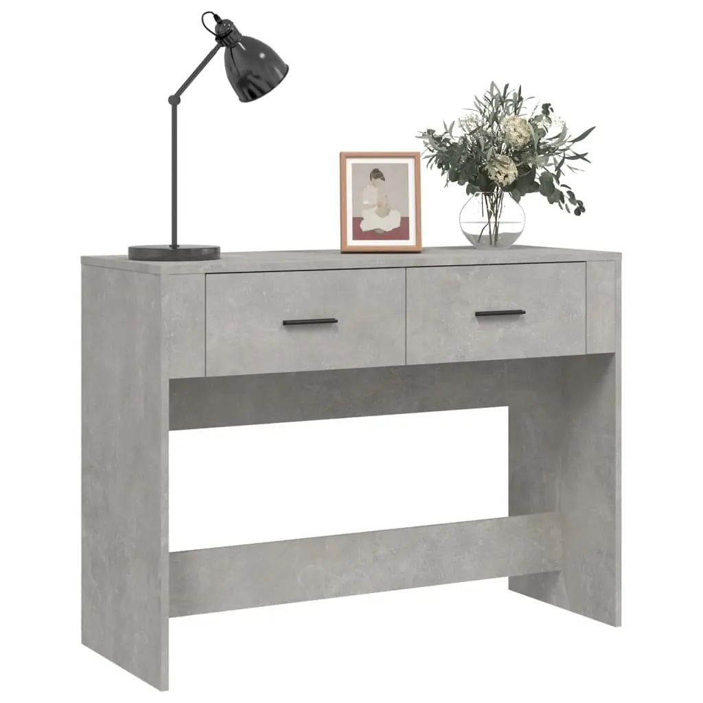 Grey Console Table with Storage Drawers