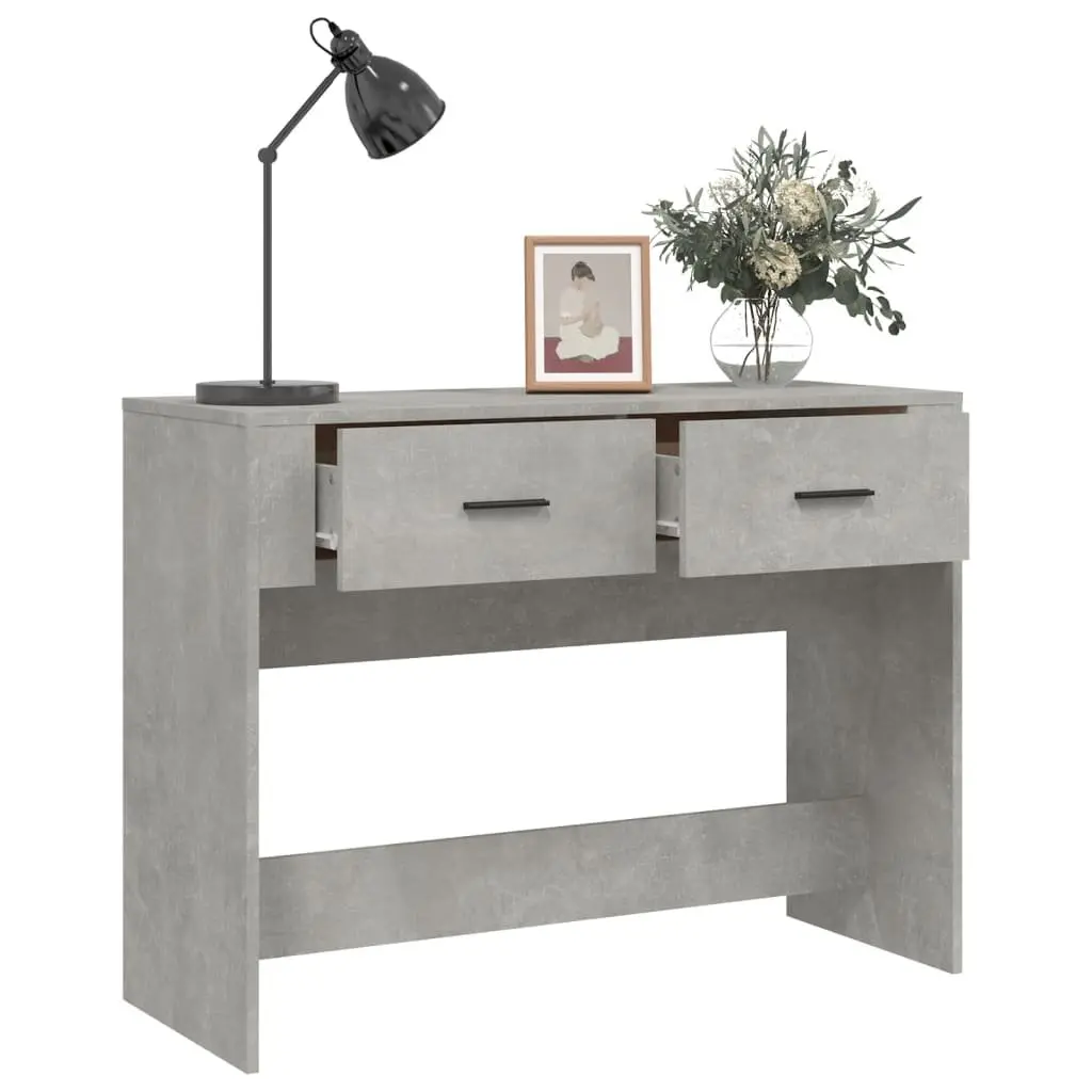 Grey Console Table with Storage Drawers
