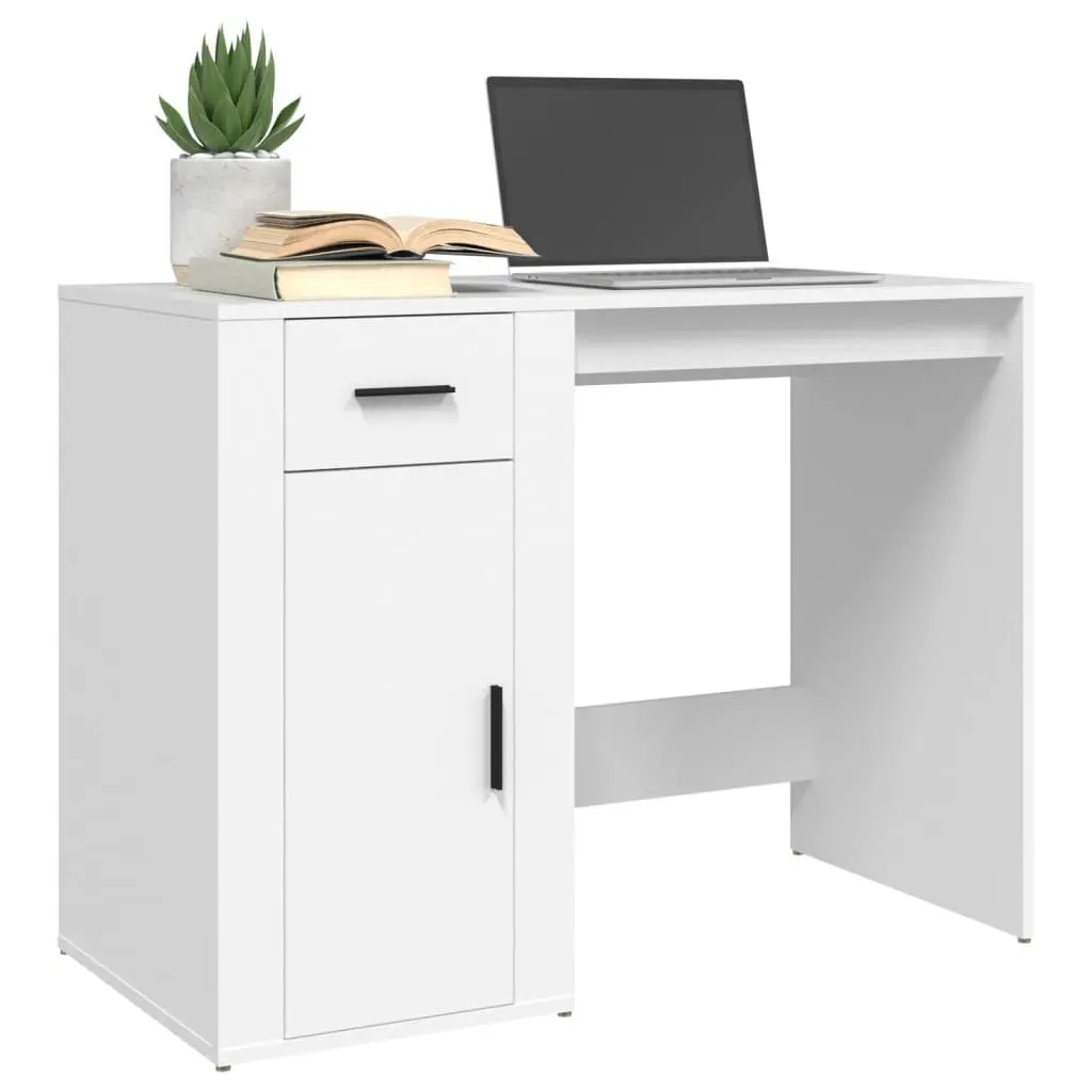 White Office Desk with Storage Solutions